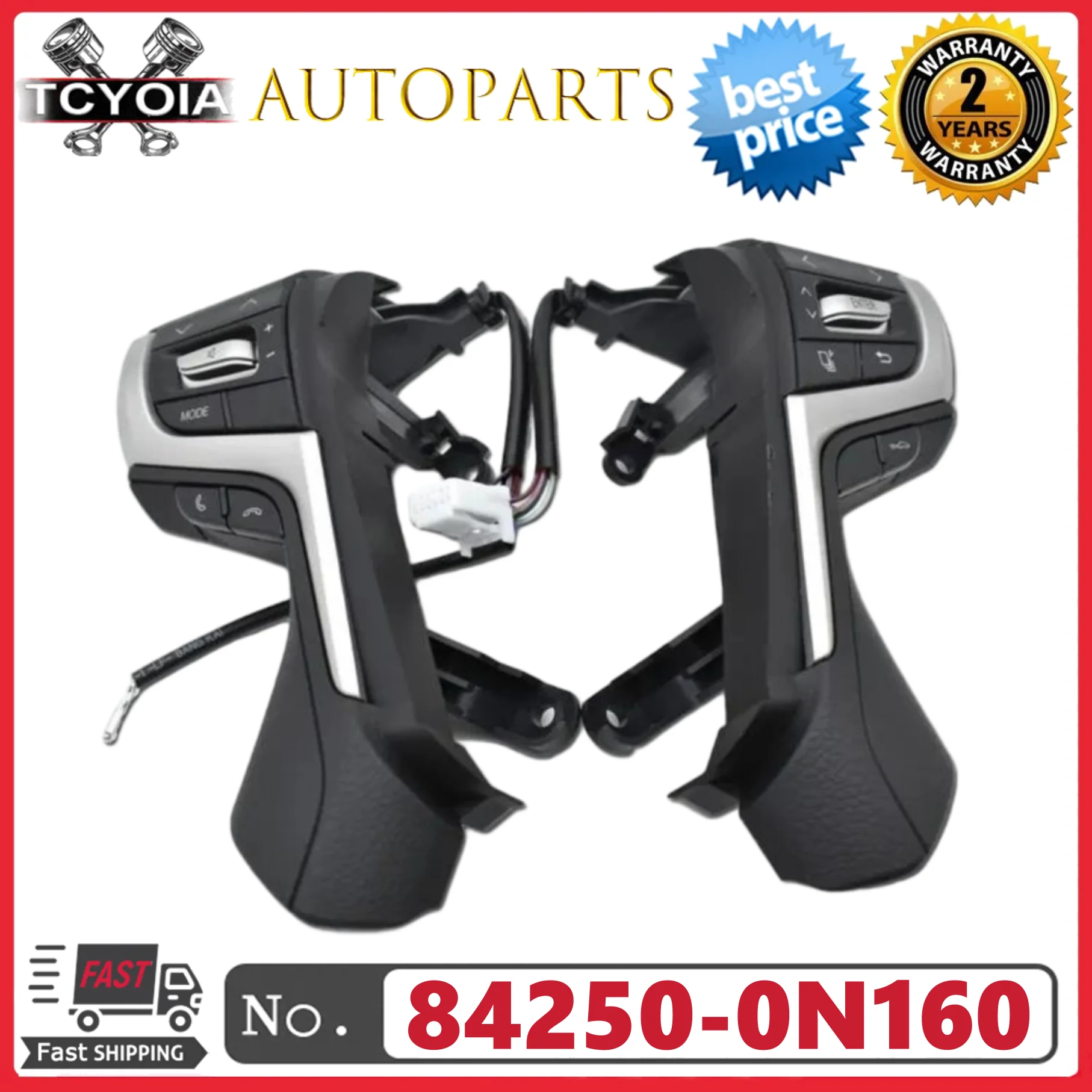 

84250-0N160 84250-60440 Steering Wheel Audio Control Switch For Toyota Land Cruiser Prado GDJ150,GRJ150,KDJ150,LJ15 2017-2020