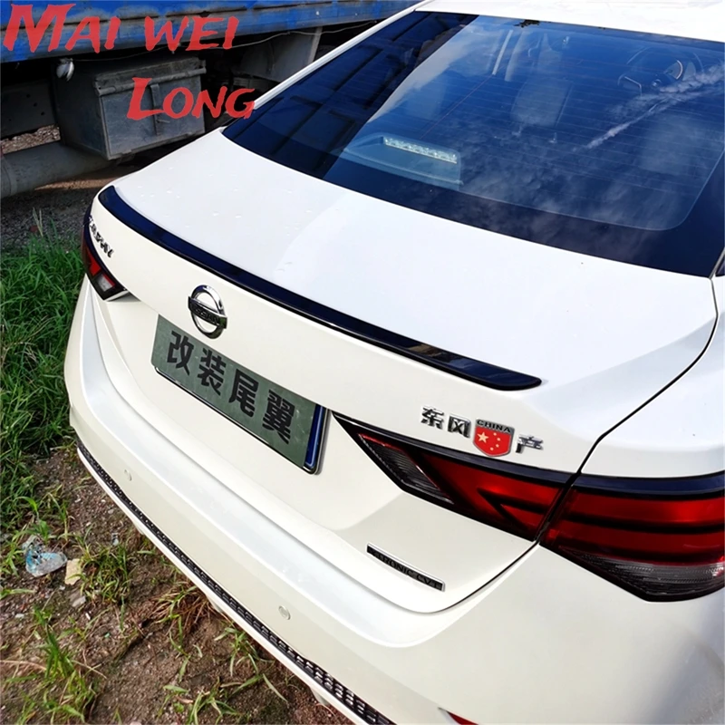 

For Nissan Sentra Sylphy 2020 2021 2022 2023 2024 ABS Plastic Material spoiler Rear Wing Trunk Boot Cover Car Styling