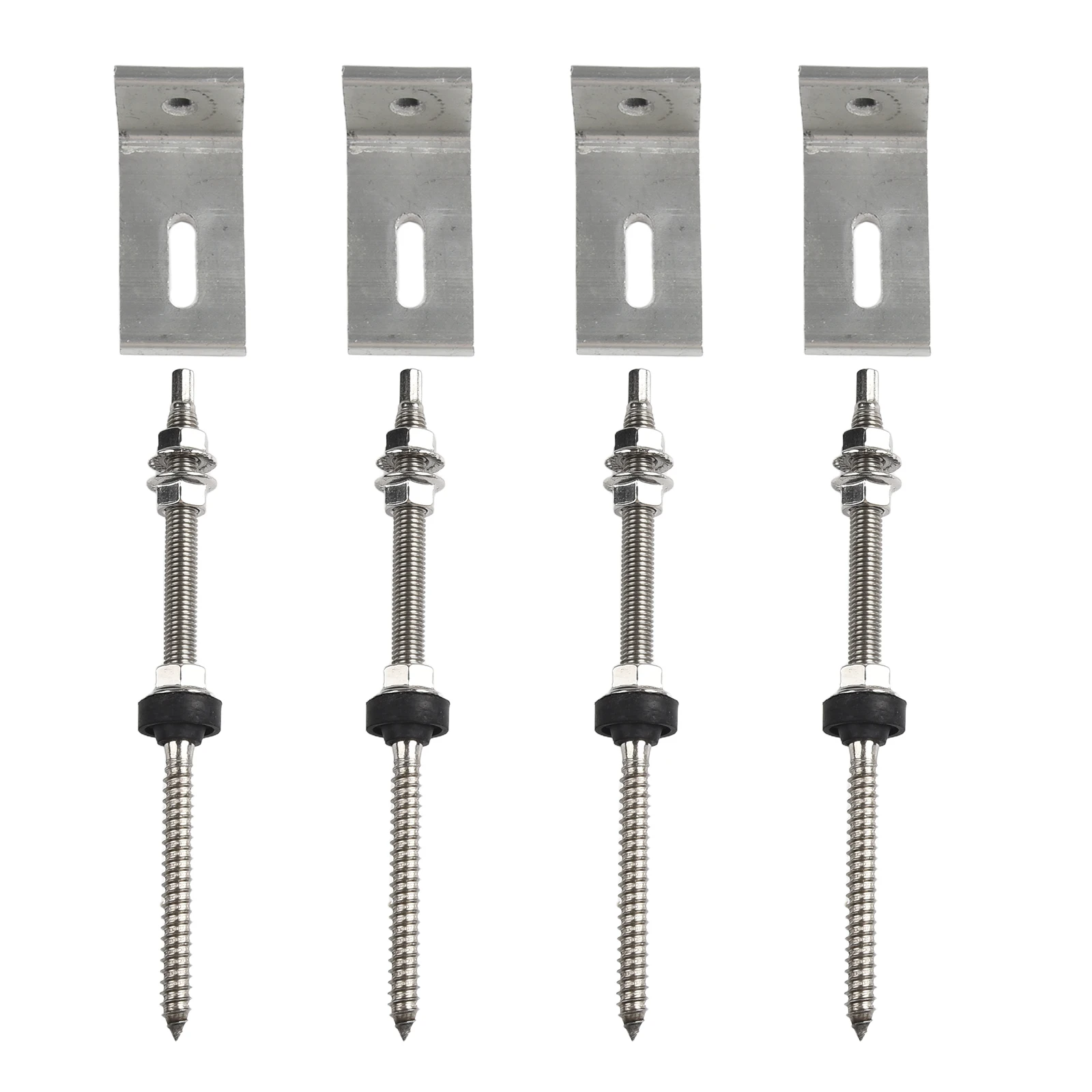 Brackets Pole Screws Sliver Solar Screw Trapezoidal PV Roof Fixture Sheet Metal +stainless Steel 200/250mm Brackets