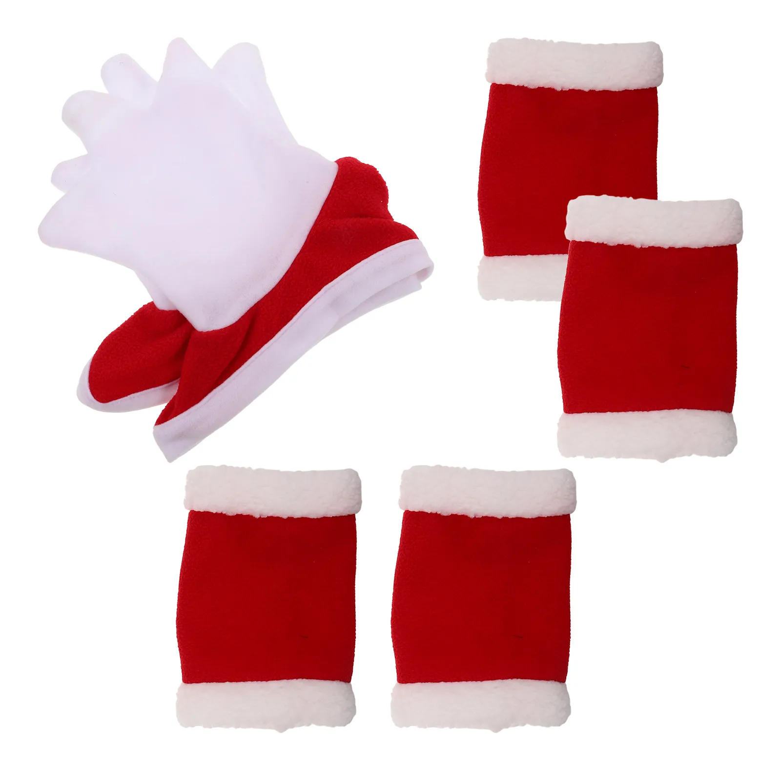1set-holiday-horse-costume-santa-hat-plus-matching-leg-wraps-festive-parade-party-celebration-accessory-comfortable-soft