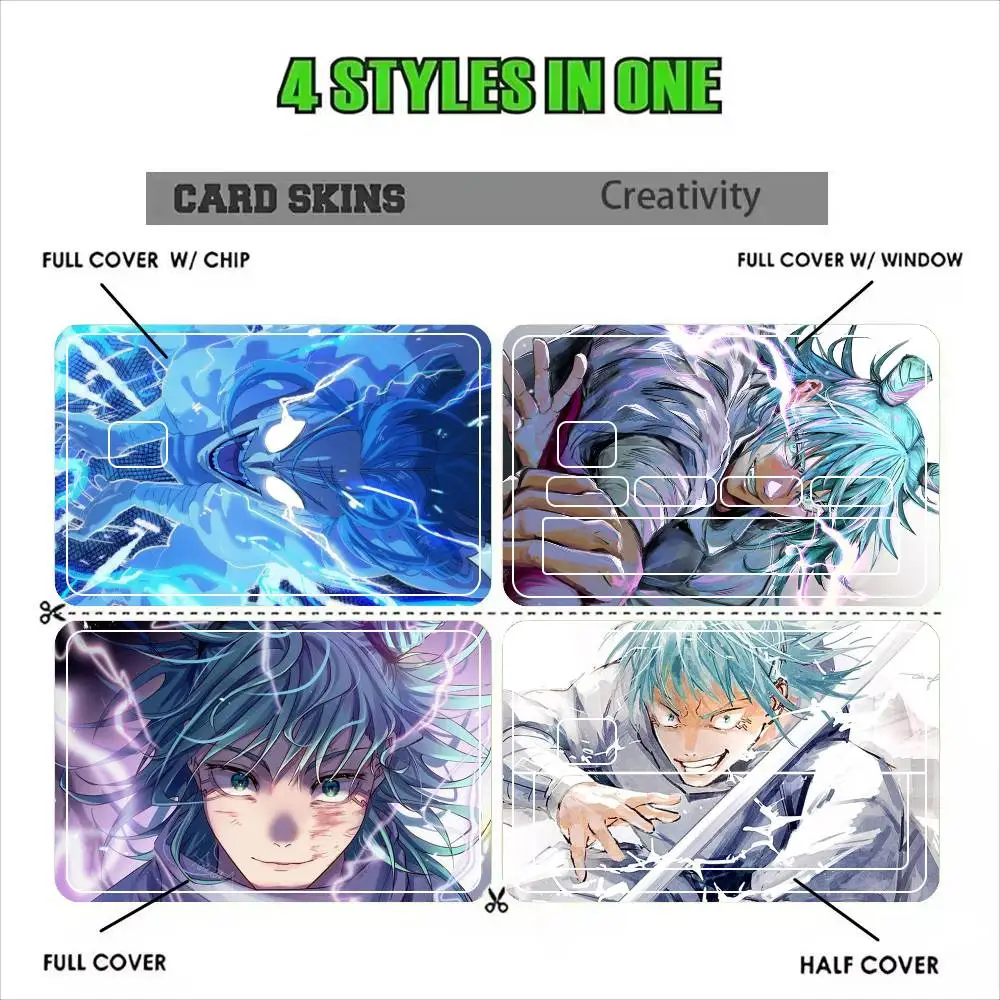 Kashimo Hajime J-Jujutsu  Sticker Film Tape Skin for Credit Card Debit Card Waterproof Stickers Cartoon