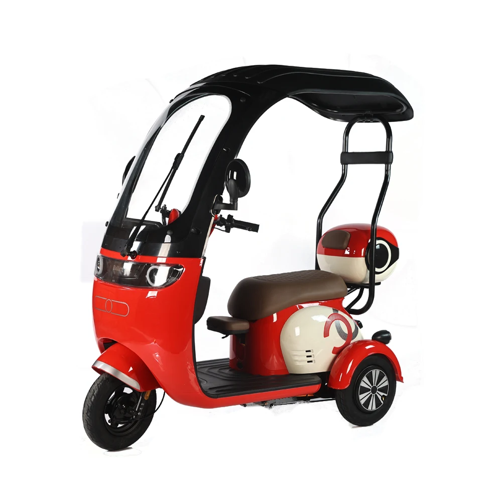 2024 新しい電動 Pedicab 500 ワット家族使用電動三輪車スクーター 3 輪電動自転車屋根