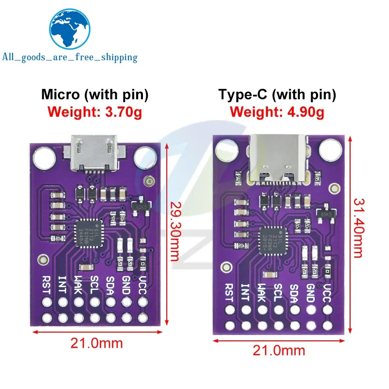 1/3PCS CP2112 Micro/Type-c Debug Board USB To I2C Module For Arduino