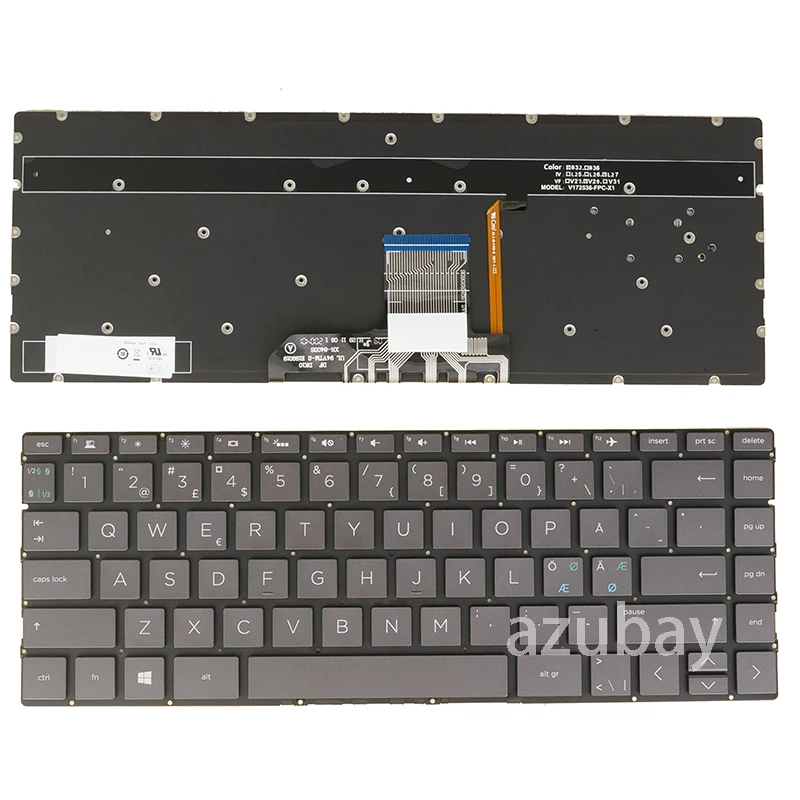 Keyboard for HP ENVY 13-ag000 13m-ag000 13-ar000 Spectre 13-ap000 13t-ap000 Pavilion 13-an00 US Swedish Finnish Danish Norwegian