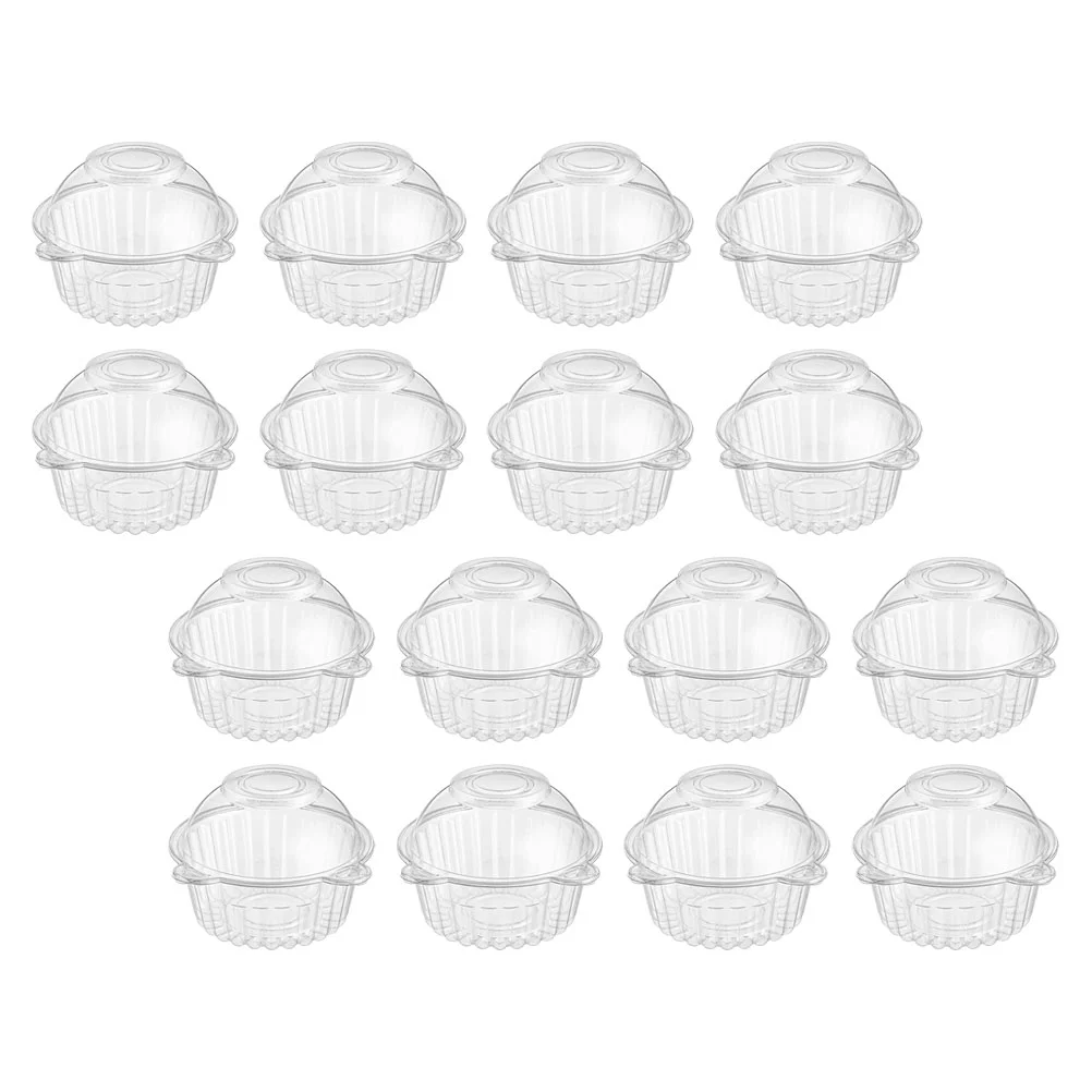 

60 Pcs Cake Box Transparent Case Packing Boxes Containers Cupcake Food Baking Supplies Plastic Cookie