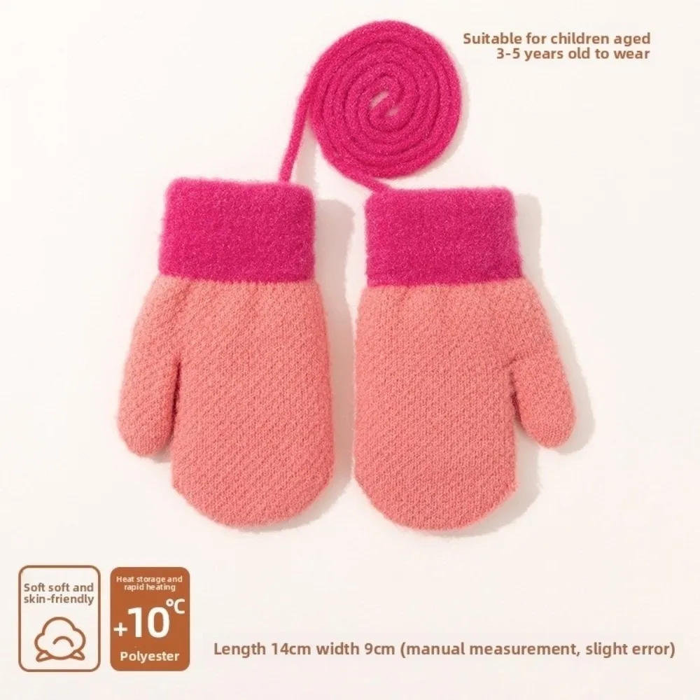 

Новые теплые перчатки с полным пальцем, висячие лыжные перчатки, вязаные мягкие велосипедные варежки для детей