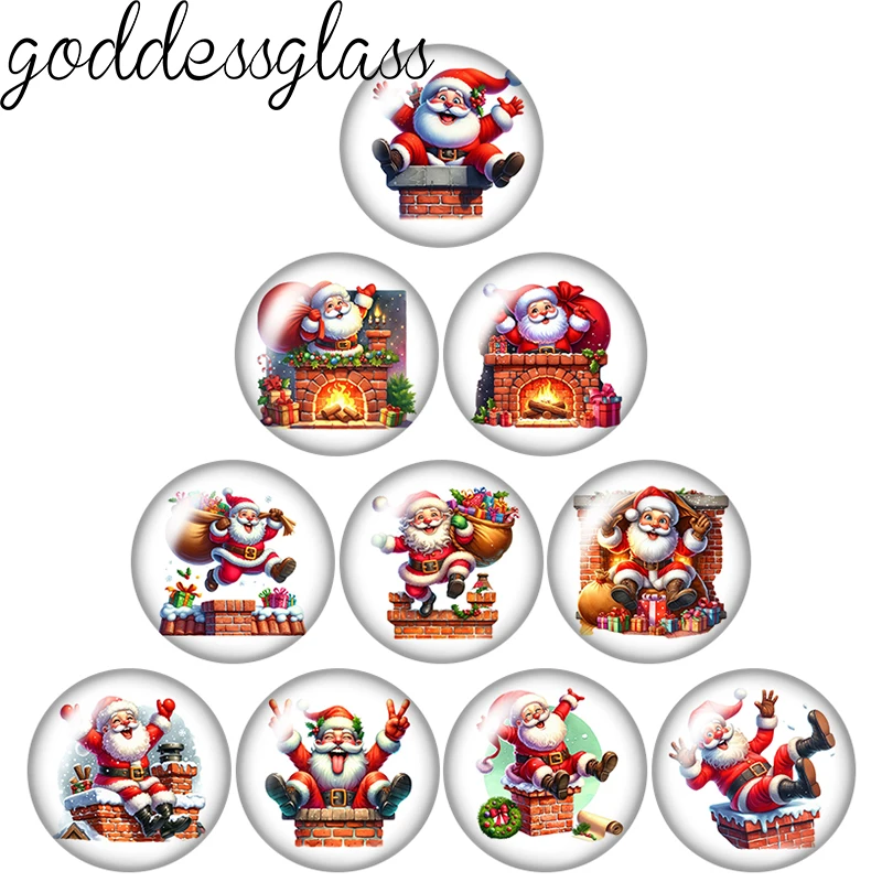 مضحك سانتا كلوز عيد ميلاد سعيد سنة جديدة سعيدة لطيف 12 مللي متر/18 مللي متر/20 مللي متر/25 مللي متر صورة مستديرة الزجاج كابوشون ظهر مسطح صنع النتائج