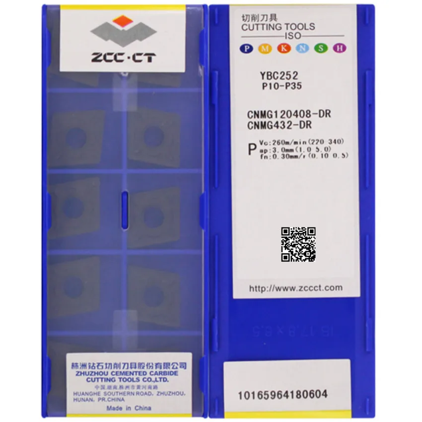 ZCC.CT CNMG120408-DR YBC252/CNMG120412-DR YBC252/CNMG120416-DR YBC252 CNMG432 CNMG433 CNMG434 CNC carbide inserts 10PCS/BOX