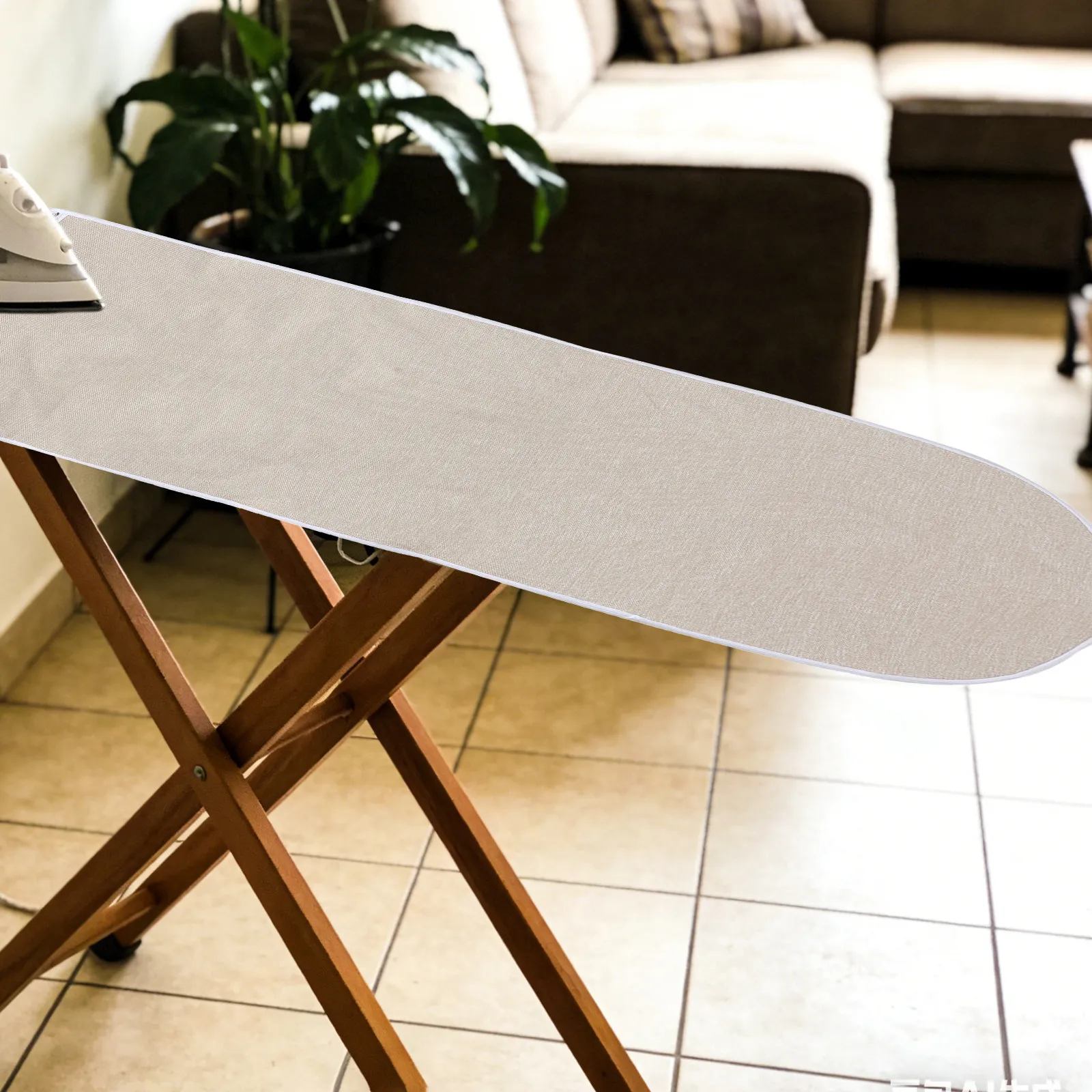 Khaki Ironing Board Storage Bag Foldable 50x20 Inch Washable Zipper Cover Portable Stain Resistant Iron Board Protector
