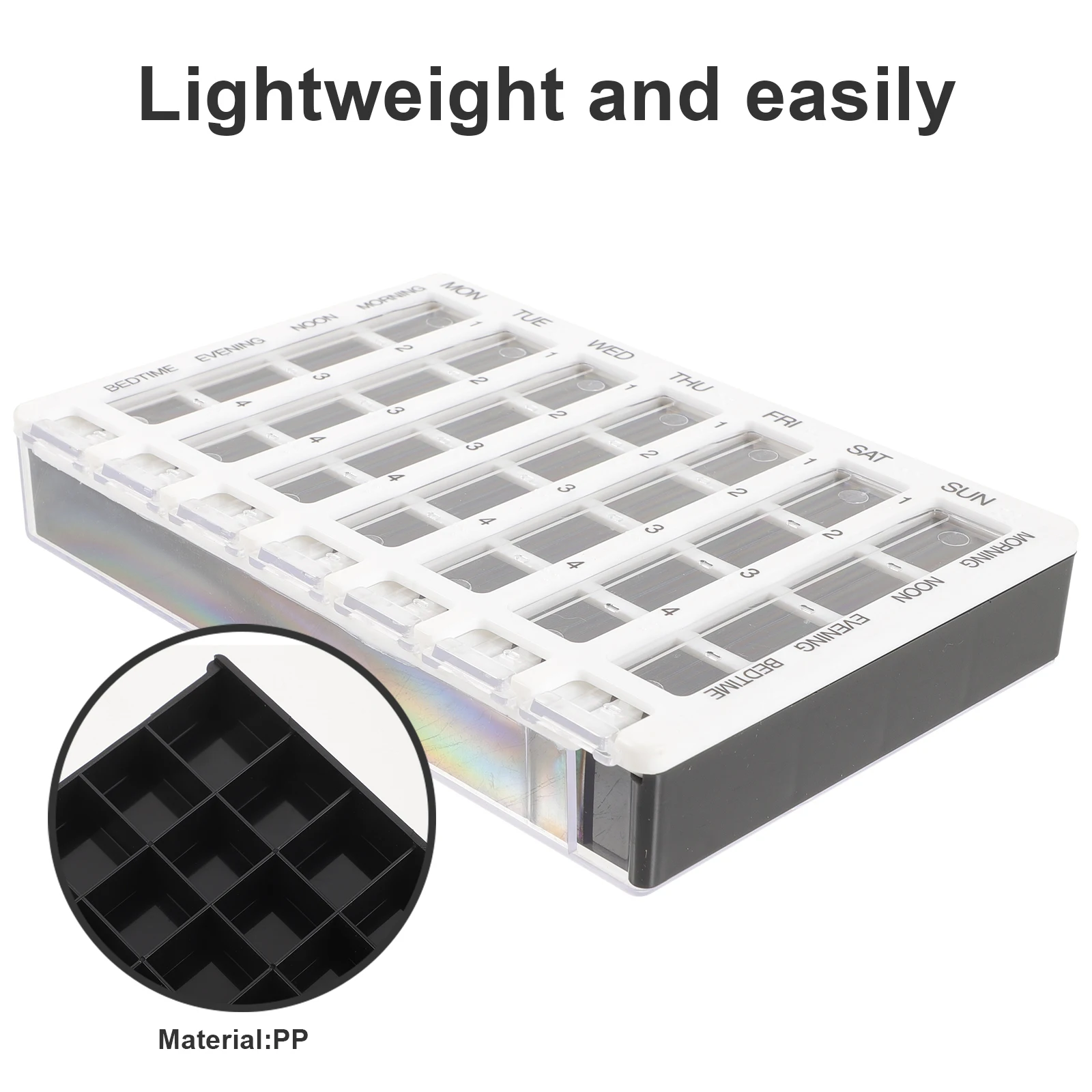 1pc Plastic Pill Storage box 28 Grids Pill Storage Box Pills Vitamins Organizer Weekly Medicine Storage Case
