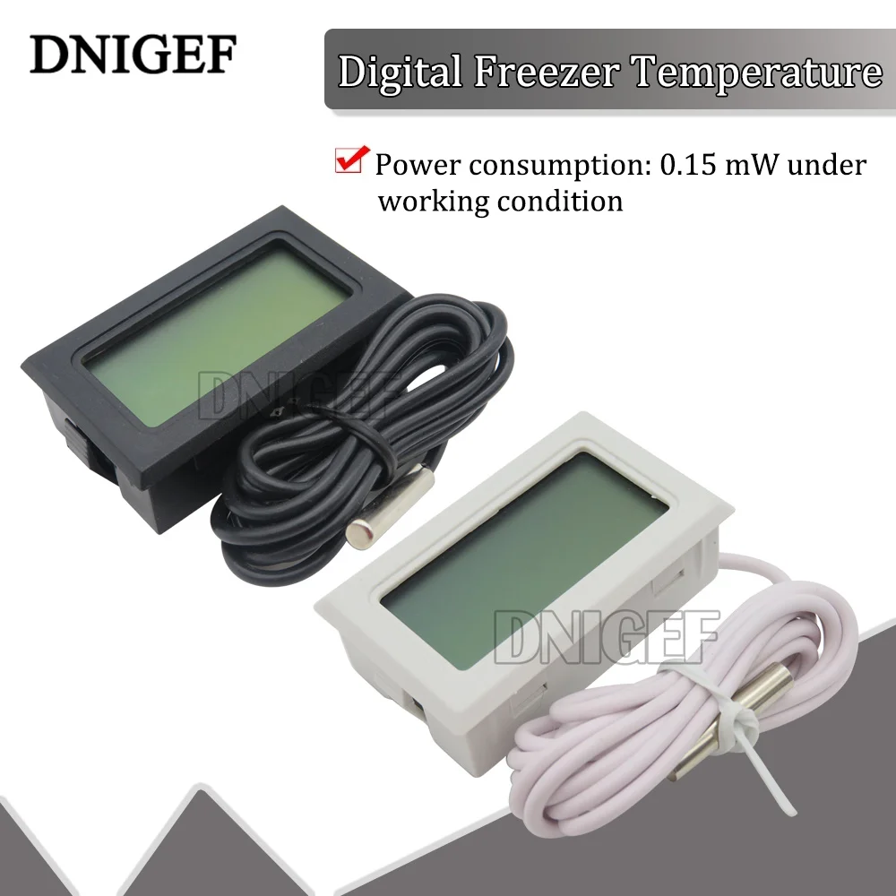 DINGEF Digital Freezer Temperature Digital LCD Thermometer For Freezer Temperature -50~110 Degree Temperature Humidity Sensor