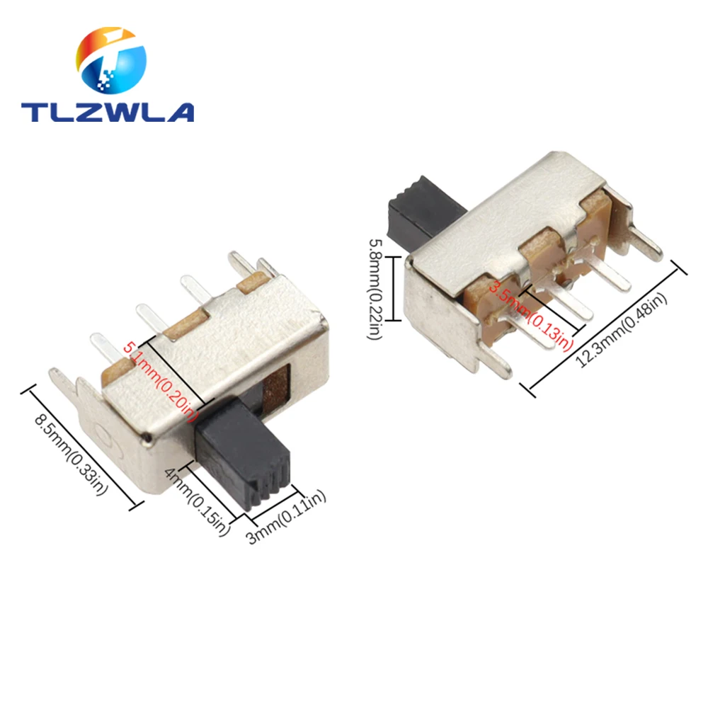 10 sztuk SS12F44 3-pinowy przełącznik SS-12F44G4 jednorzędowy pionowy przełącznik dwupozycyjny długość uchwytu 4MM — zdjęcie 7