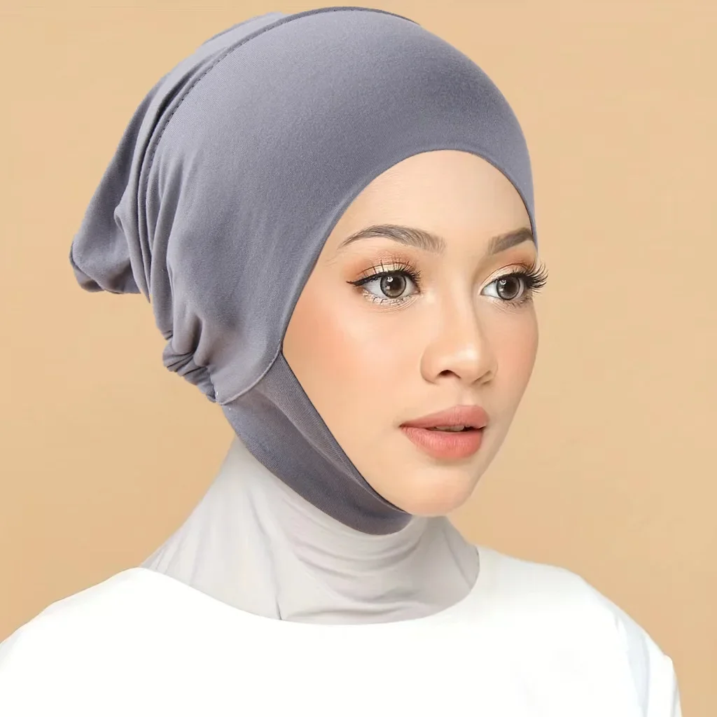 

Jersey Adjustable Underscarf Cap Muslim Inner Hat Hijab Stretch Headscarf Bonnet Islam Tie Back Hijab Femme Head Wrap Headcover