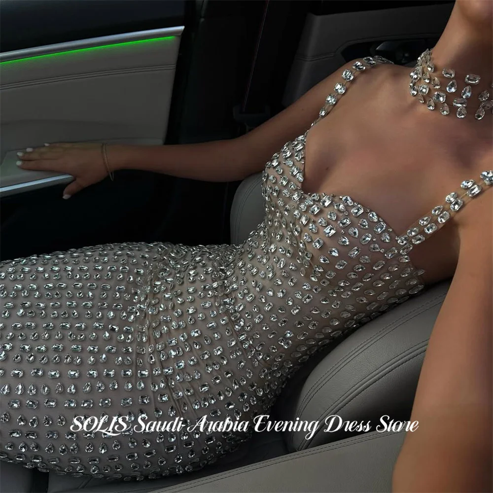 

Вечернее платье SOLIS цвета шампань на тонких бретелях, расшитое бисером, для торжественных мероприятий, простое, на заказ