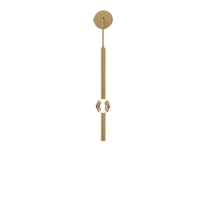 

Brass wall lamp, modern Nordic lamps, living room bedroom aisle crystal full copper background wall lamp