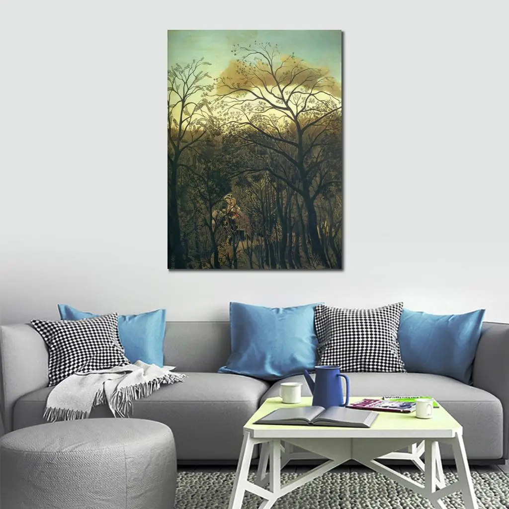 Rendez Vous in the Forest by Henri Rousseau Canvas art Painting High quality Hand painted