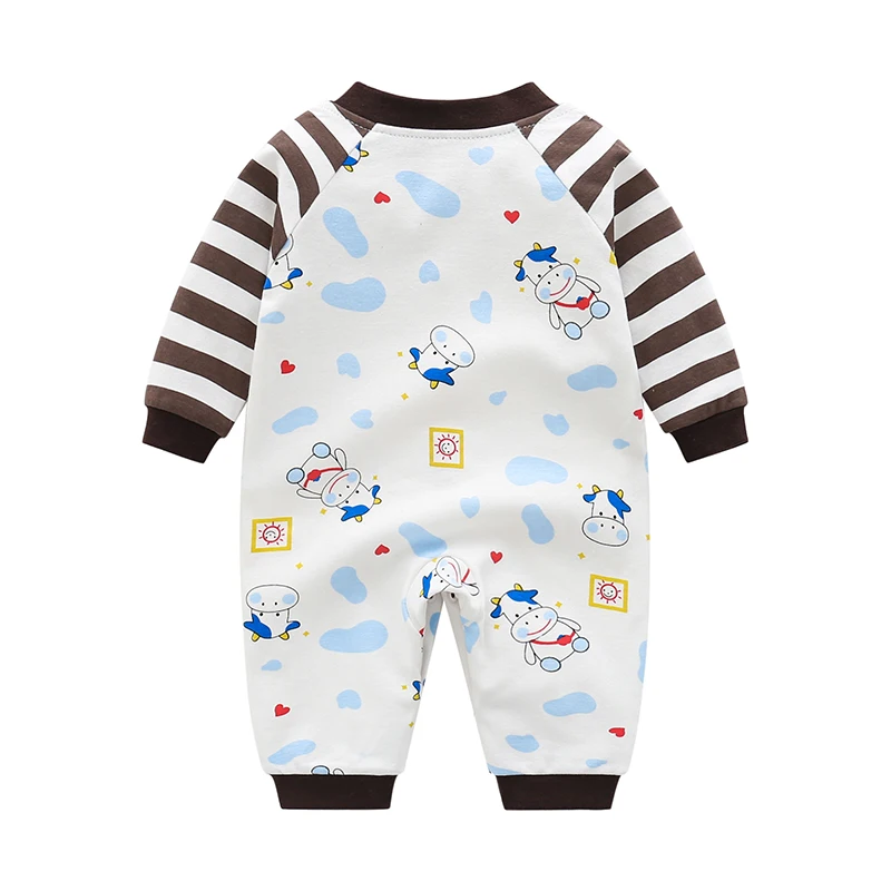 Cute and handsome baby boy baby autum clothes one-piece clothes 0 to 1 year old spring & fall pure cotton long-sleeved rompers