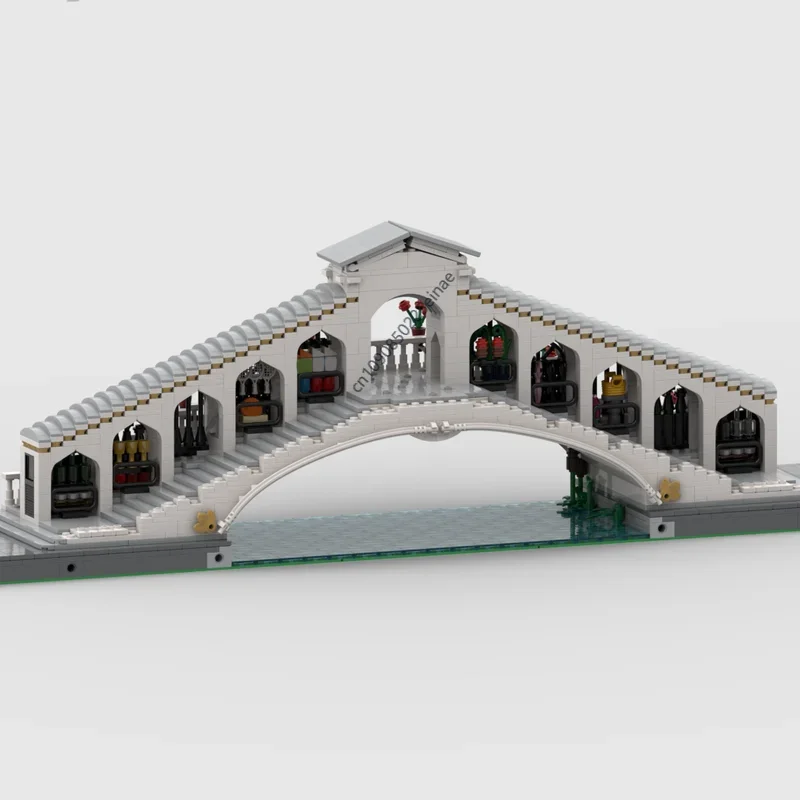 

Moc Venice City Architecture Rialto Bridge Building Blocks Set Edifice Bricks Town Street View Assemble Toys For Children Gifts