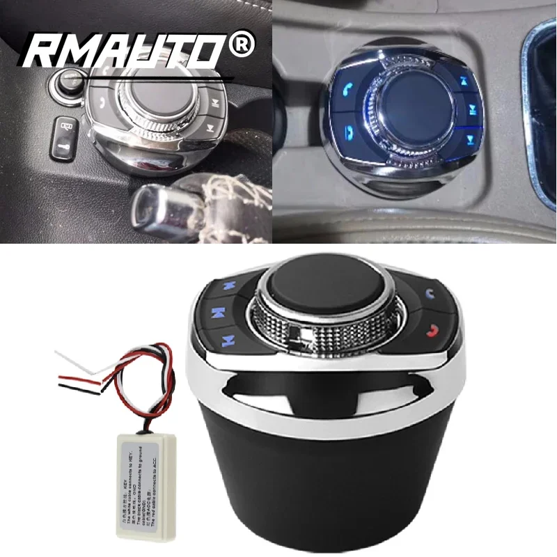 Wireless 8 Keys Car Steering Wheel Control Knob Button Smart Switch With LED Light Radio Car Android Navigation Player Cup Shape