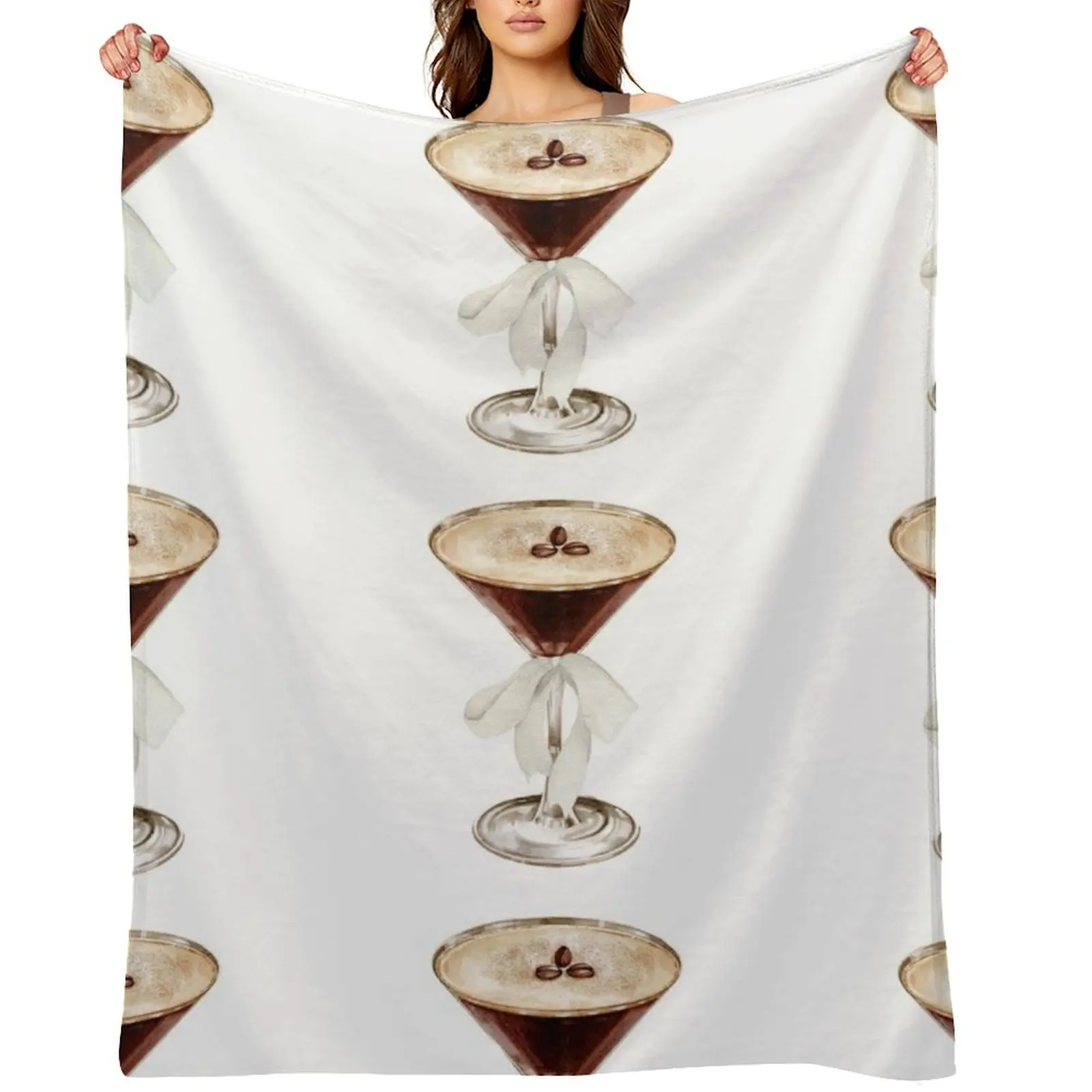 

Espresso Martini Bow Throw Blanket Softest Kid'S valentine gift ideas Winter beds Blankets