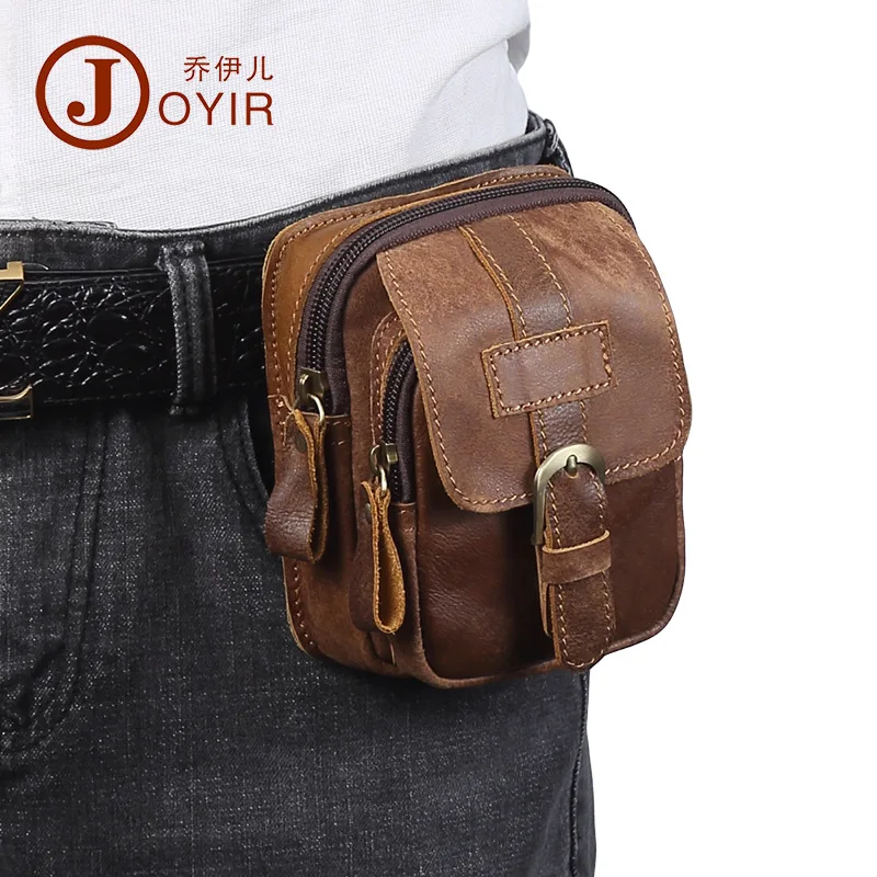 

Genuine Leather Men's Casual Sports Waist Bag Mobile Phone Bag Fashionable Korean Version New Model Single Shoulder Bag
