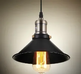 Free shipping Black iron industrial caged filament metal shade aged steel black finished edison pendant lamp