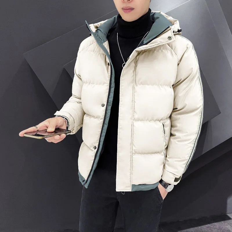 Hooded Cotton-padded Jacket Men's Winter Coat Thickened Warm Cotton-padded Jacket Plus-size Down Cotton-padded Teenagers  Jacket
