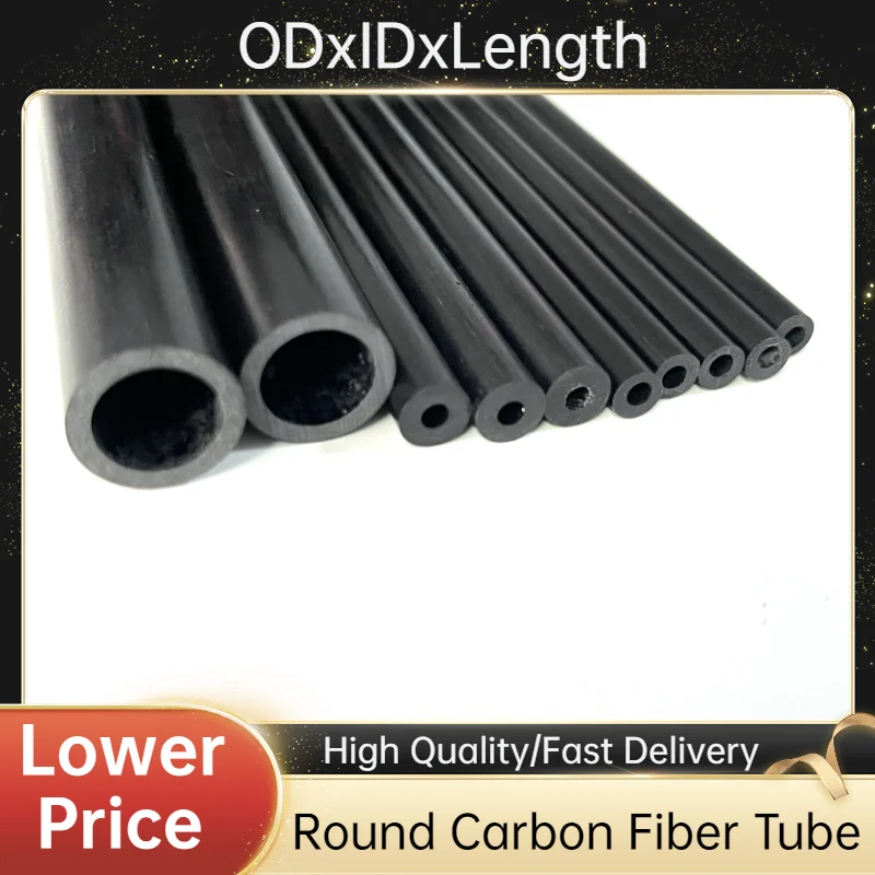 500MM Length High Quality Carbon Fiber Tubes,OD12-25MM , can be used for model airplane， kite ，fixing bar.