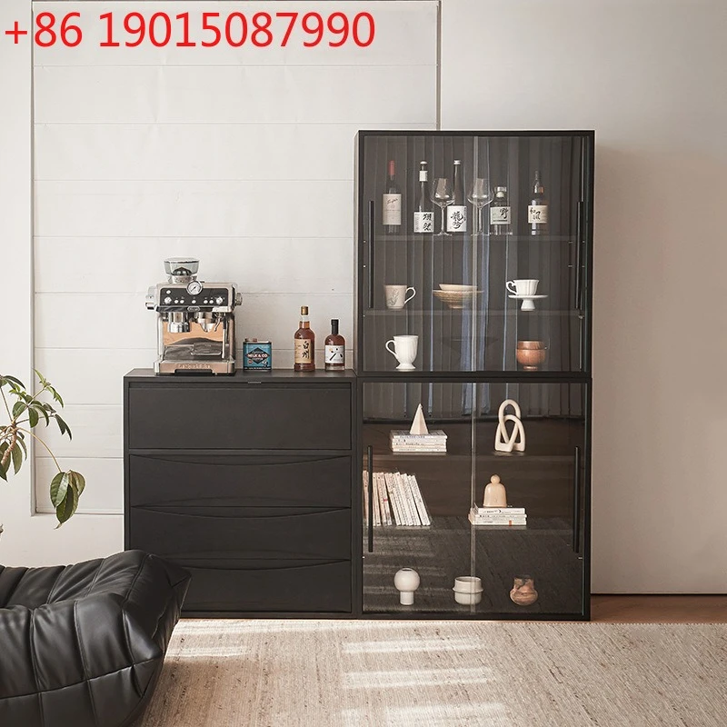 

Обеденная боковая стена, встроенный шкафчик для хранения, модуль из цельного дерева, комбинированный шкаф, бытовой шкаф для хранения в гостиной