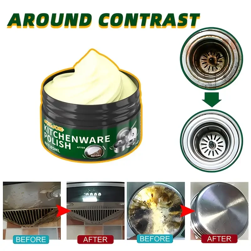 Multi Functional Metal Polishing Paste - A Universal Metal Refurbishment Cream Suitable for Range Hoods, Chrome Plated Cars, Etc