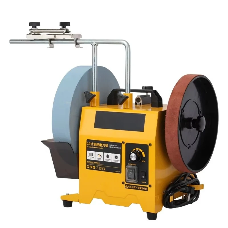 New Arrival 8-Inch 10-Inch Wet Sharpener 400W Knife Sharpening Benchtop Machine with Variable Speed Low Noise Metal Polishing