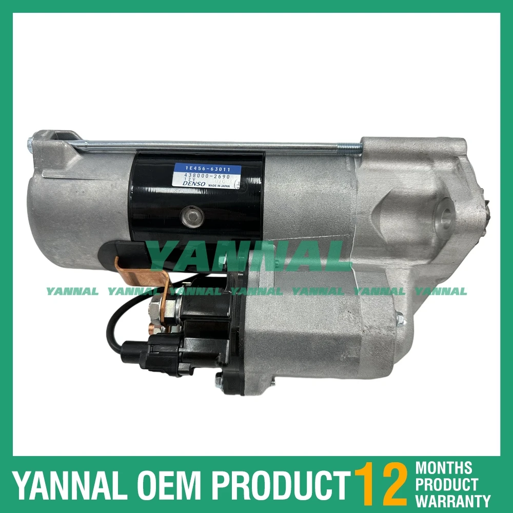 For Kubota V3800 engine parts Starter Motor 1E456-63010 12V