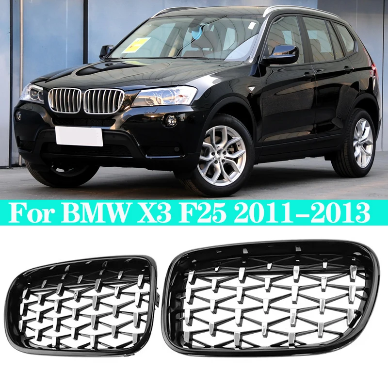 

Car Front Bumper Kindey Hood Grille Diamond Grille Racing Grills For BMW X3 F25 2011-2013 Auto External Accessories Replacement