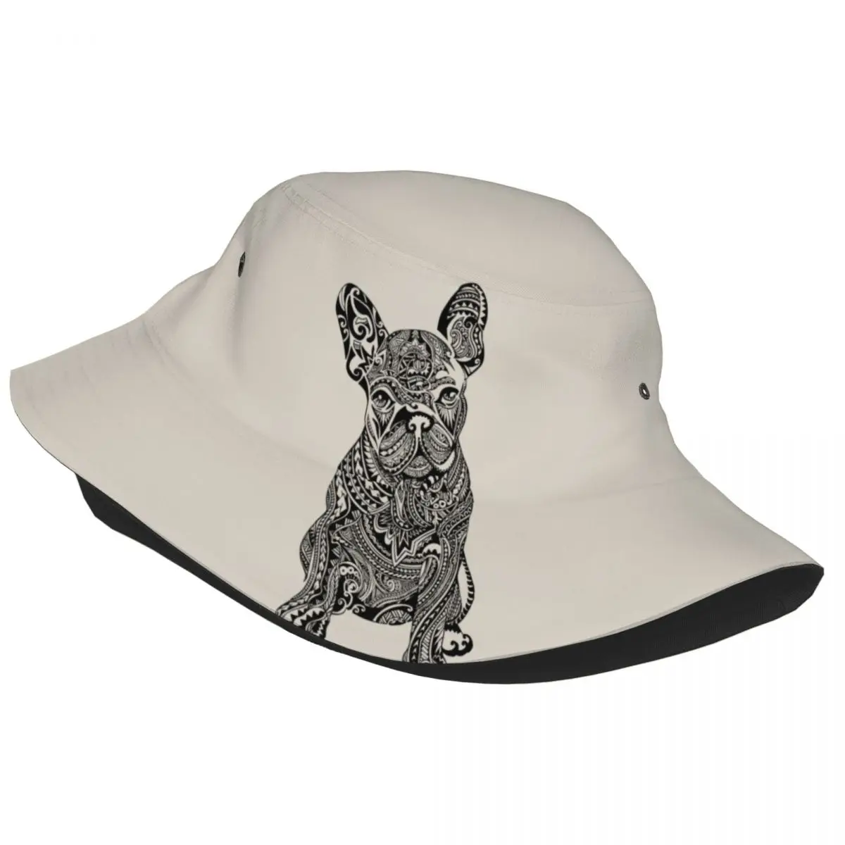 Custom Polynesian French Bulldog Bucket Hat Women Men Frenchie Dog Lover Beach Sun Summer Fisherman Cap