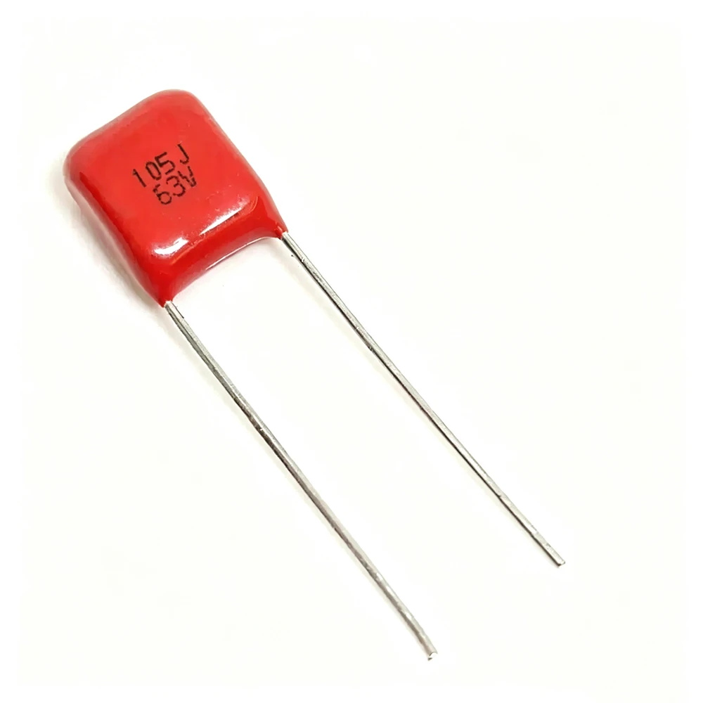 10PCS/lot 63V105J  1UF Pitch 5MM 63V 105 1000nf CBB Polypropylene film capacitor In Stock