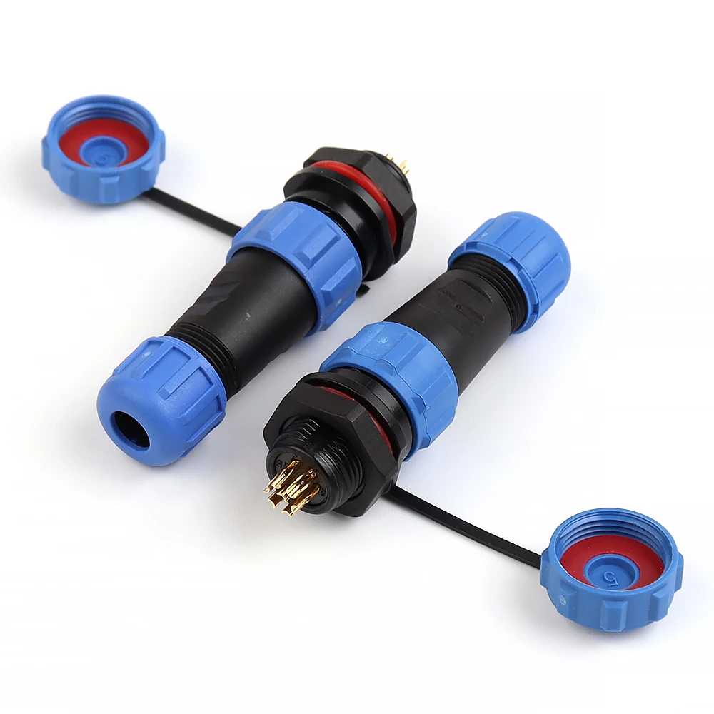 SP13 Welding type IP68 Waterproof Connector Back Nut Male Female 2/3/4/5/6/7/9 Pin Aviation Plug Socket Electrical Panel Mounted