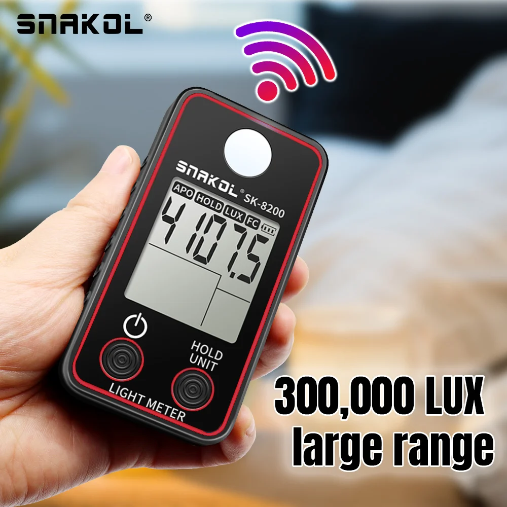 لوكس متر مقياس الإضاءة الرقمي 0 ~ 200,000lux LCD مصباح الجيب متر لوكس/FC قياس تستر الاستشعار مقياس الضوء Luxmeter