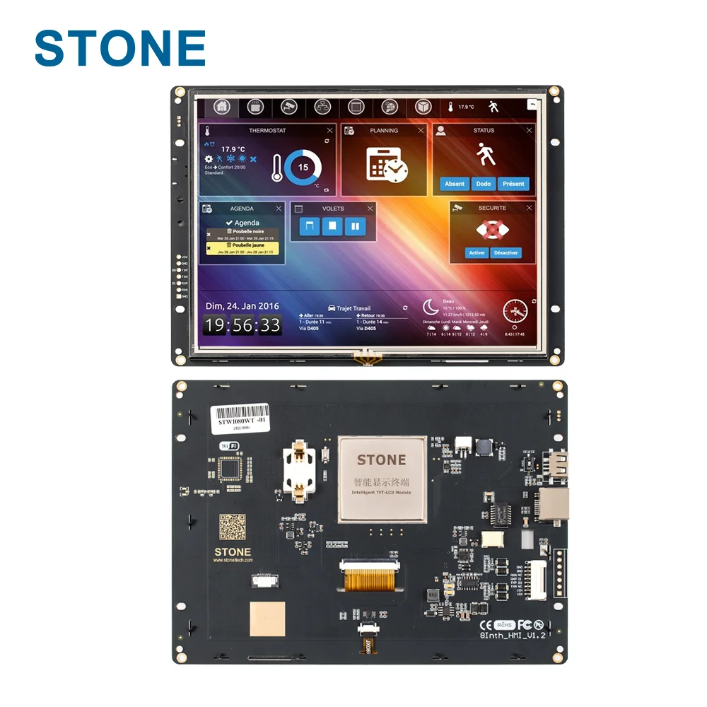 Industriële Open Frame/Ingebed Intelligente Hmi Tft Lcd Module 8.0 Capacitieve Touch Panel
