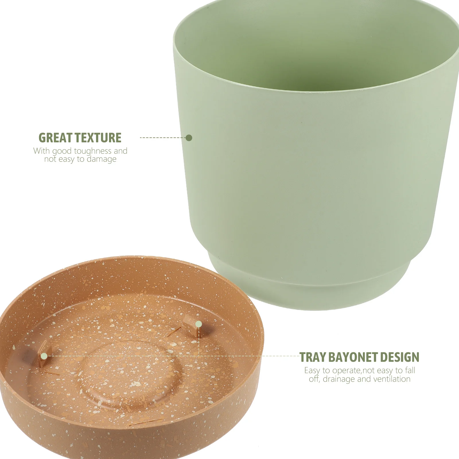 

2Pcs Flower Pot Indoor Planter Plastic Plant Pot with Tray Resin Material Suitable for Small Plants Home Office Garden