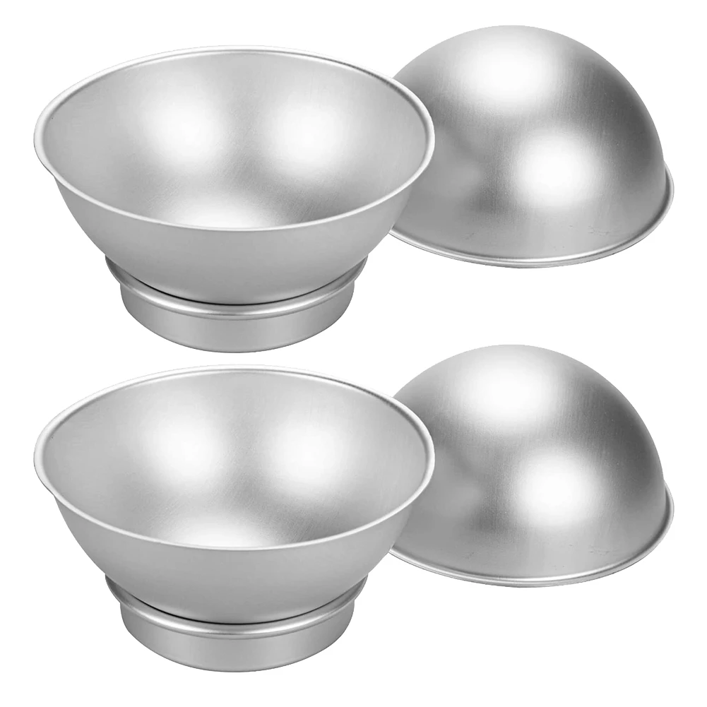 

4Pcs/Set Round 3D Ball Shaped Cake Tin Aluminum Cake Pan Decorating Pastry Tools Cake Mold