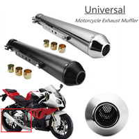 Universal Motorcycle Muffler Exhaust Pipe Vintage Classic Motorrad Auspuffrohr For Cafe Racer Bobber Moto Harley CG125 SR400