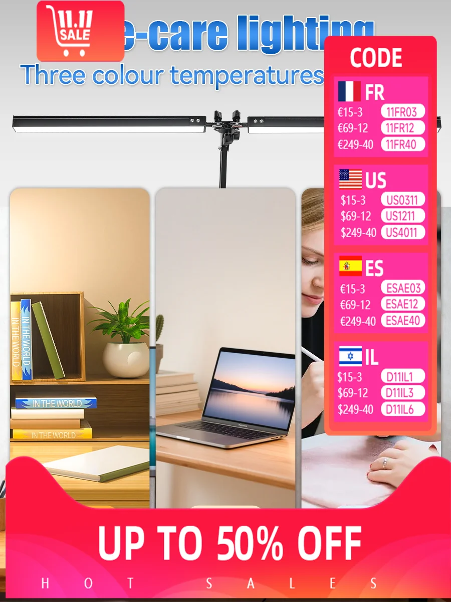 24 Вт светодиодная настольная лампа с регулируемой яркостью для чтения, складная настольная лампа с зажимом для монитора, USB-лампа с двойной головкой, офисный рабочий светильник для учебы