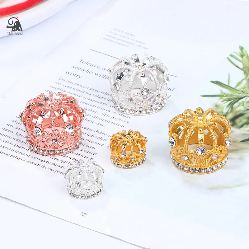 1PC Dollhouse Miniature Gold Silver Bronze Mini Metal Alloy Crown Models Dolls Toys