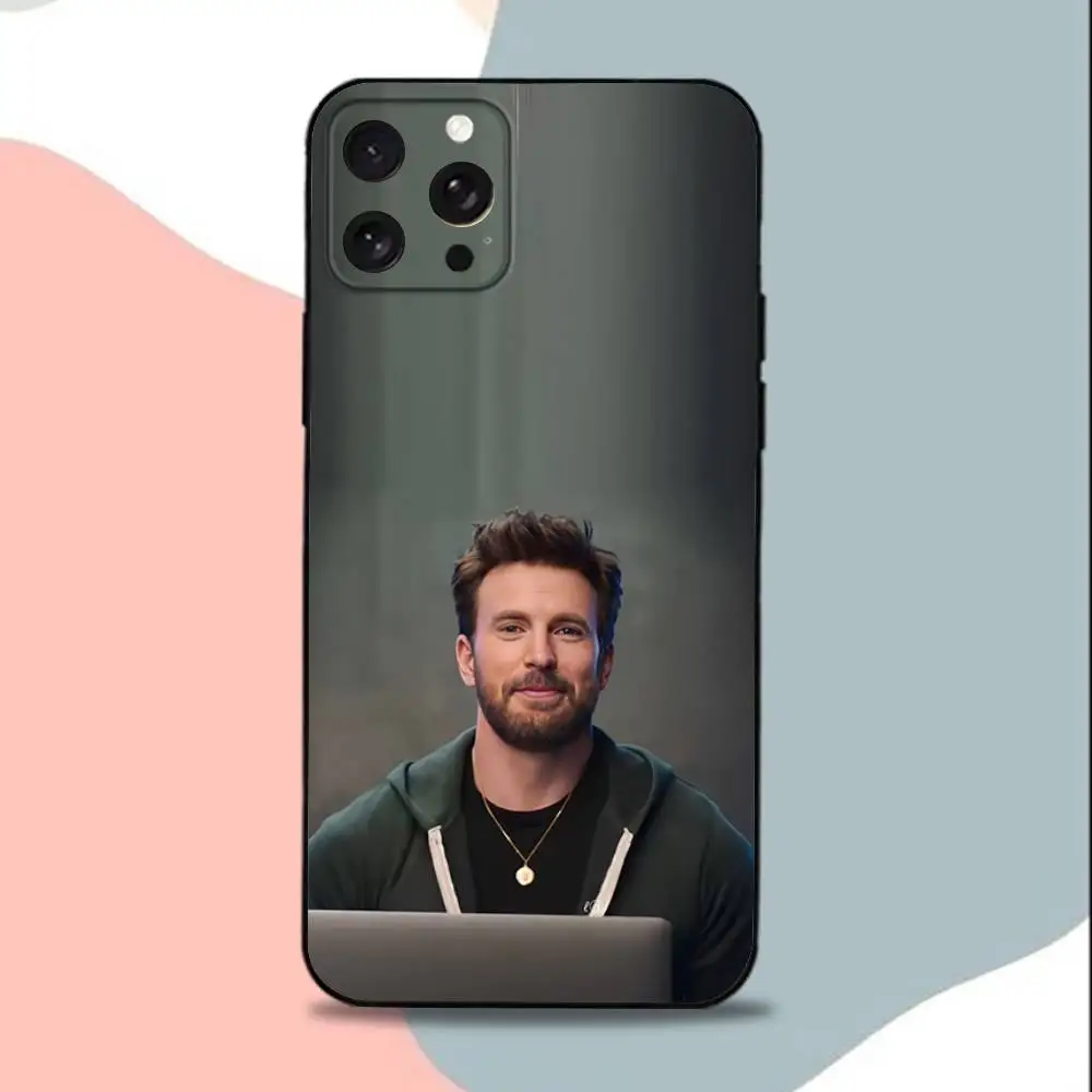 Coque de téléphone C-Christopher R-Robert Evans, étui noir en Silicone souple pour iPhone 15,13,16,12,11,17,14,Plus,Pro,Max,XS,XR,X,SE,Mini