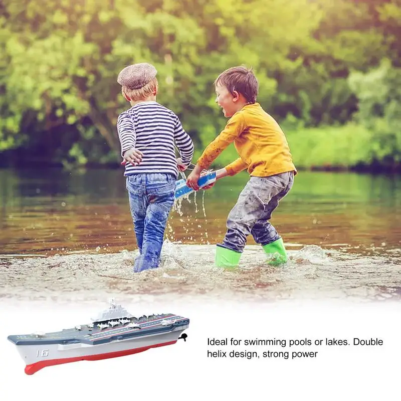 Aircraft Carrier Wireless Strong Power RC Submarine With Lithium Battery Mini Double Helix Design Yacht For Birthday Wishes