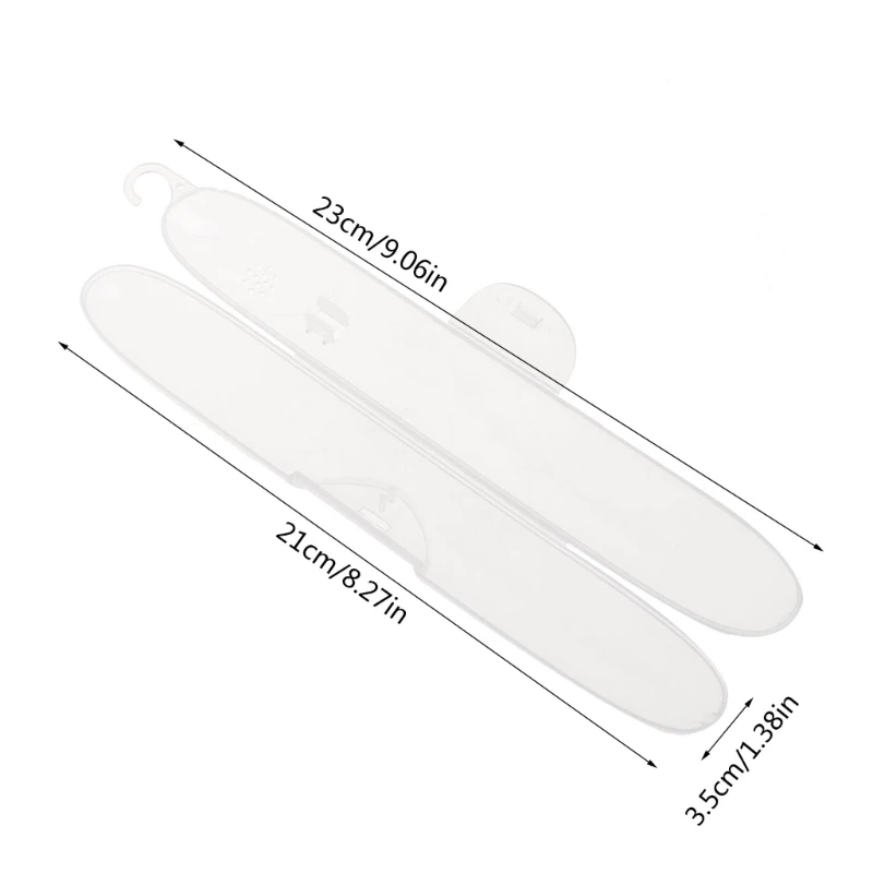 Porte-brosse à dents en plastique, boîte transparente protection Portable, 23x3.5x3cm