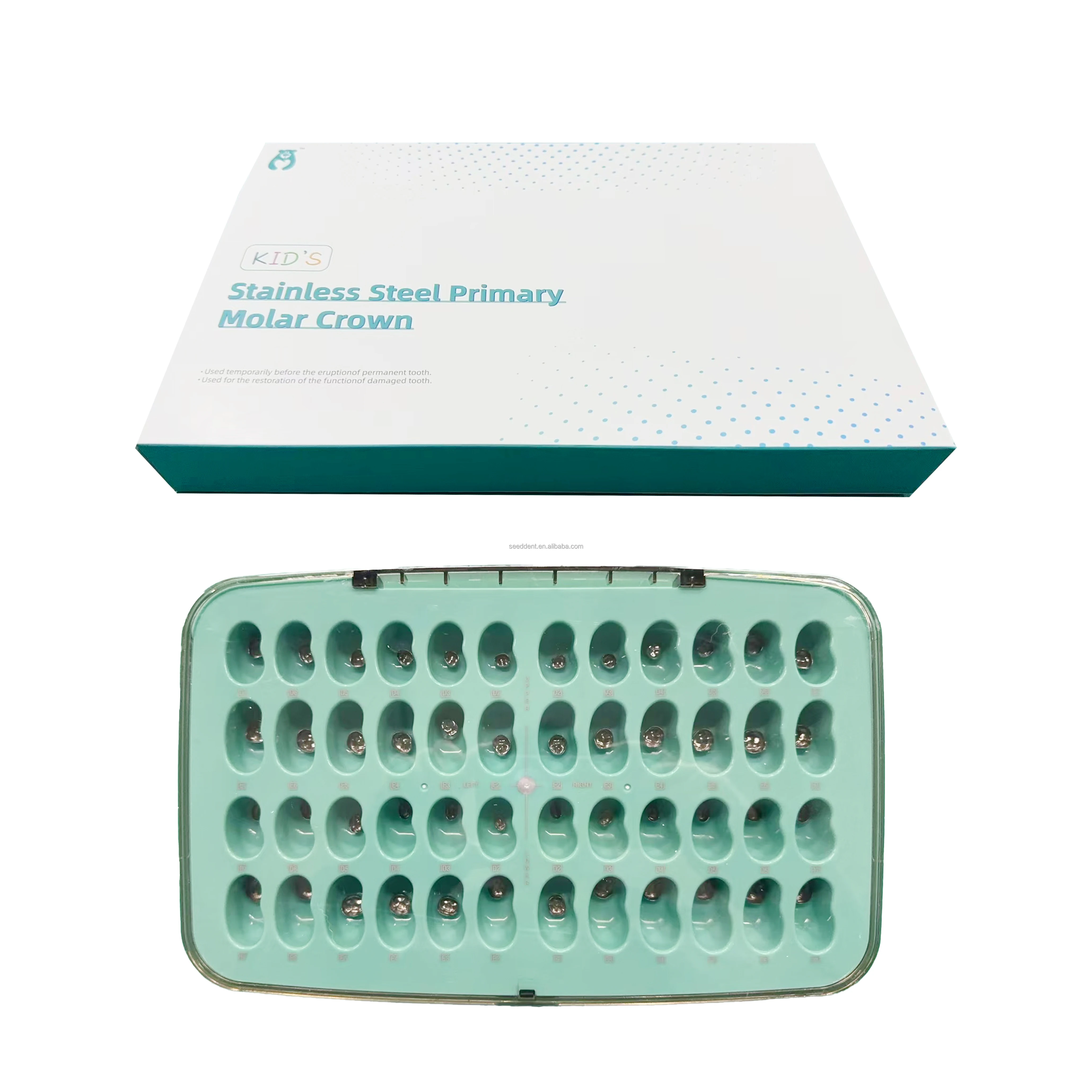 

New Dentals KIDS Crown Stainless Steel Primary Molar Crown 48pcs For Children Teeth