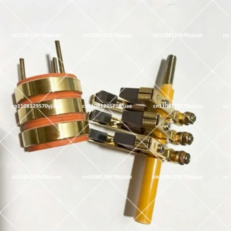 3-Way Copper Slip Ring Conductive Ring 20x38x38mm with 6x12 Carbon Brush & Herringbone Holder