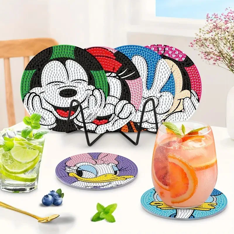 

Alice Princess Series Snow White Diamond Painting Coasters with Holder DIY Cartoon Character Souvenirs diamant painting kids
