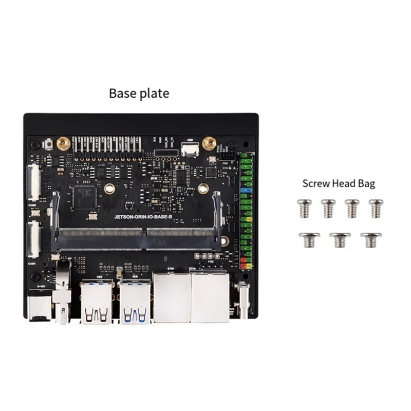 ABSQ-Dual Ethernet Port Base Board Base Board For Jetson Orin Nano Core Board Expand 2 Port M.2 Key M 4K HD Output